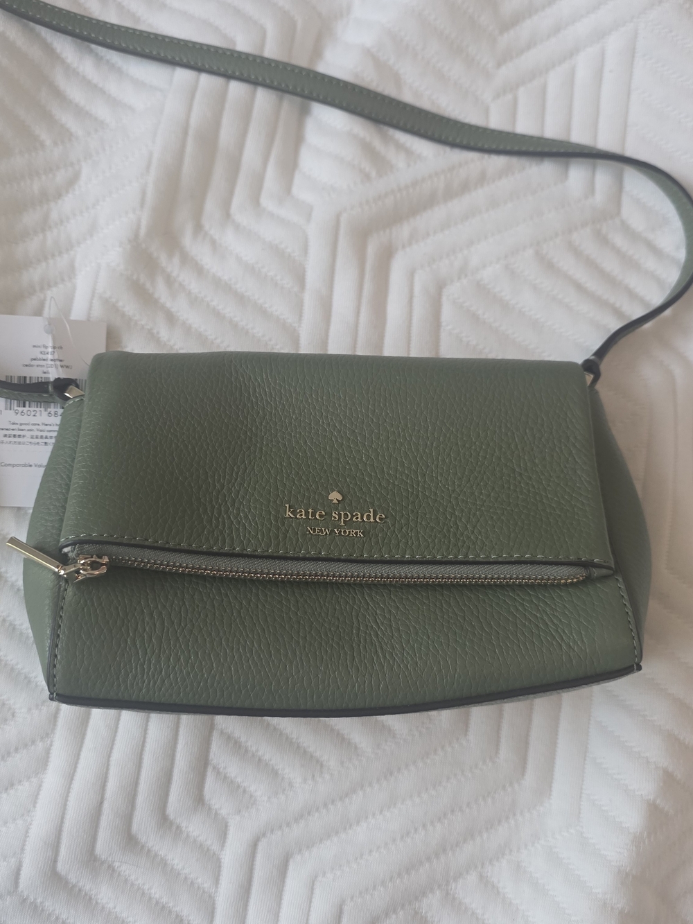 kate spade Sage Green Pebbled Leather Crossbody